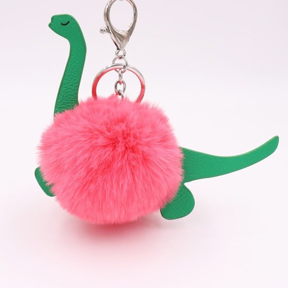 Cinderella's Closet Accessories - Now In!  Dinosaur Pom Pom Handbag Charm/Keychain
